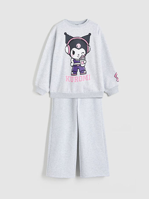 Kuromi Bask?l? K?z ?ocuk Sweatshirt ve E?ofman Alt?