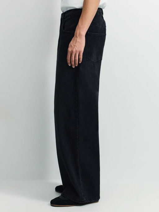 Джинсы wide leg с эффектом стирки / Zarina фото 3