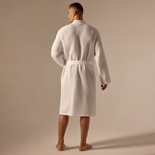 Халат вафельный мужской SL HOME: Boho «Блан де Блан», размер M, хлопок 100%, белый