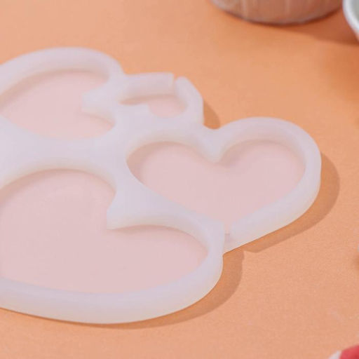 Форма для леденцов Сердечки, силикон, 16?14?0.7 см, 6 ячеек, прозрачная