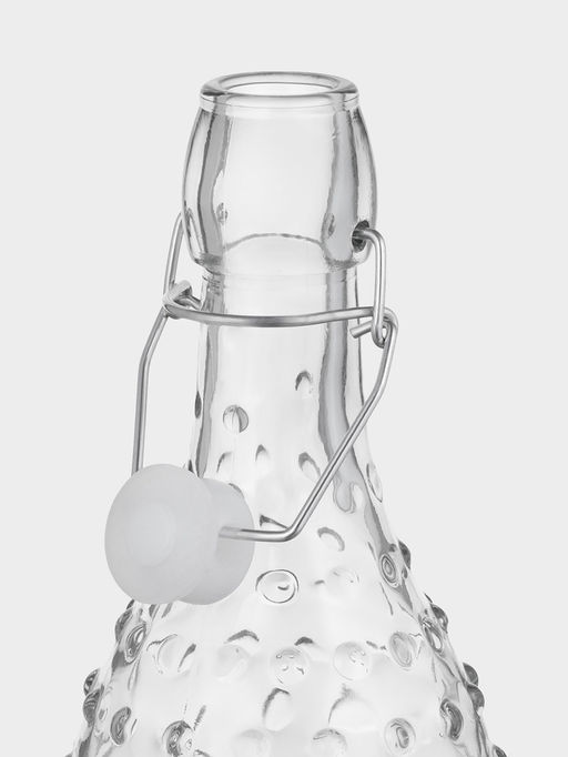 Бутылка для соусов и масла «Ризотто», 1 л, 8×8×30 см, с бугельным замком, стекло, прозрачная