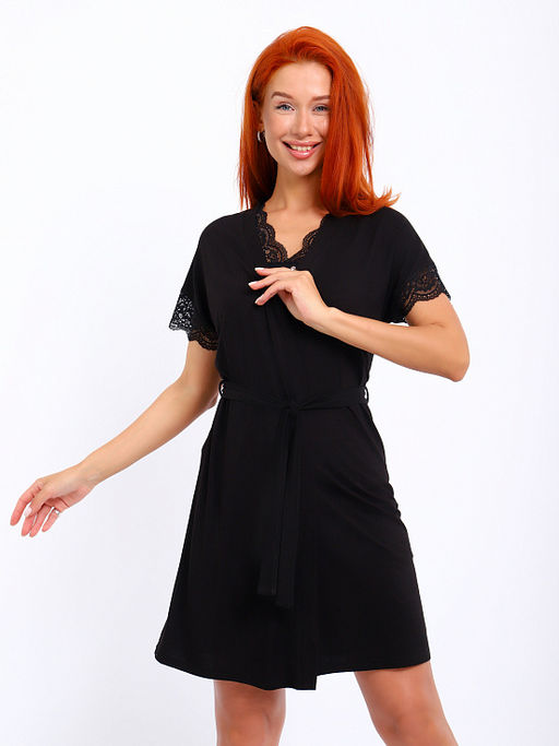 Халат женский ЭЛЕН (чёрный № 1) - Ивановская трикотажная компания фото 3