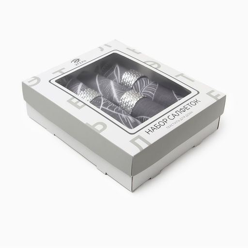 Набор салфеток с декоративными кольцами Этель Ease 40×40 см - 4 шт., 100% хл, репс