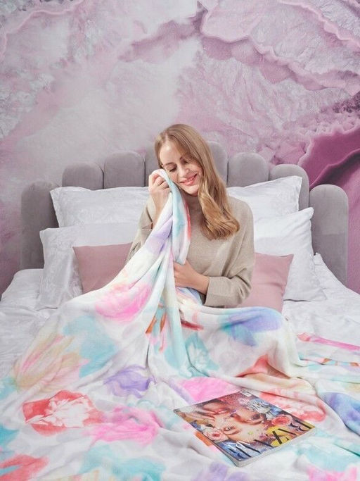 Покрывало-плед Акварель фланель-микрофибра 150*200 см. - Лен поволжья фото 2