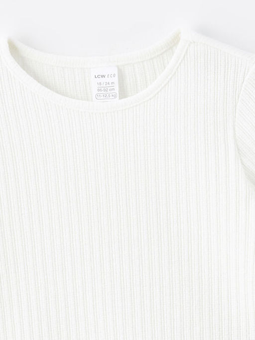 Bisiklet Yaka Uzun Kollu Basic K?z Bebek Ti??rt - Waikiki фото 2