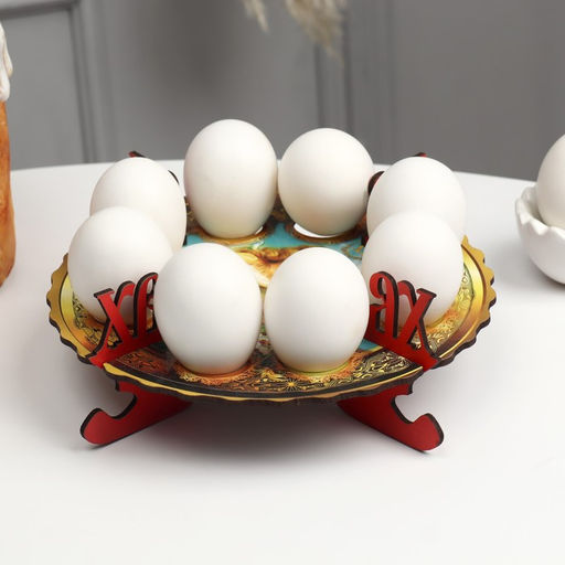 Подставка для яиц пасхальная Ангелочки, 8 ячеек, d=19.5 см, дерево, разноцветная - Simaland фото 3