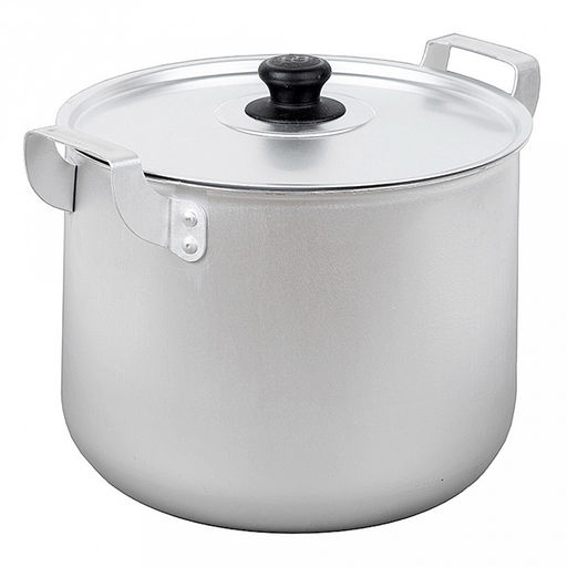 Кастрюля алюминиевая 10л, д26см, h19,5см, s1,5мм, матовая, сферическая форма, 2 металлические ручки, металлическая крышка (Россия)