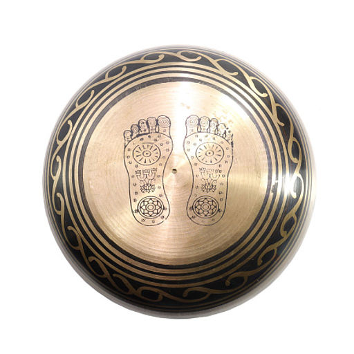 Чаша поющая FINE черно-золотой узор 801-1000гр для лечения и медитации ХРУПКОЕ