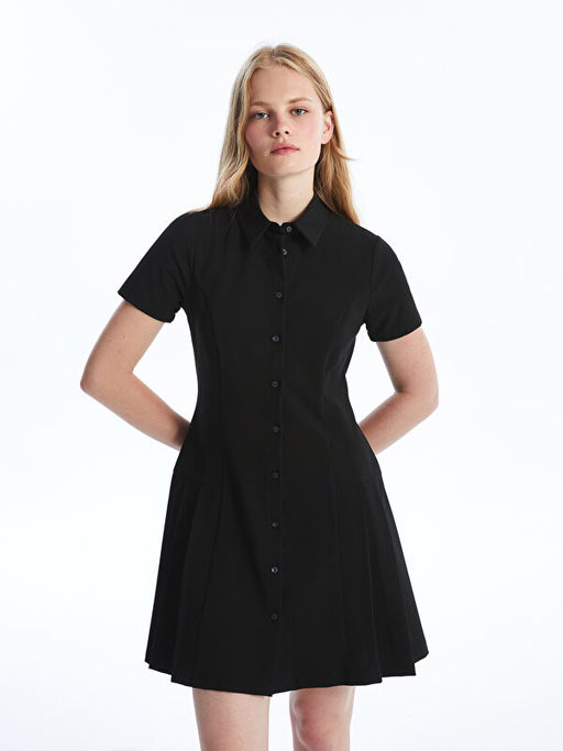 D?z K?sa Kollu Kad?n G?mlek Elbise