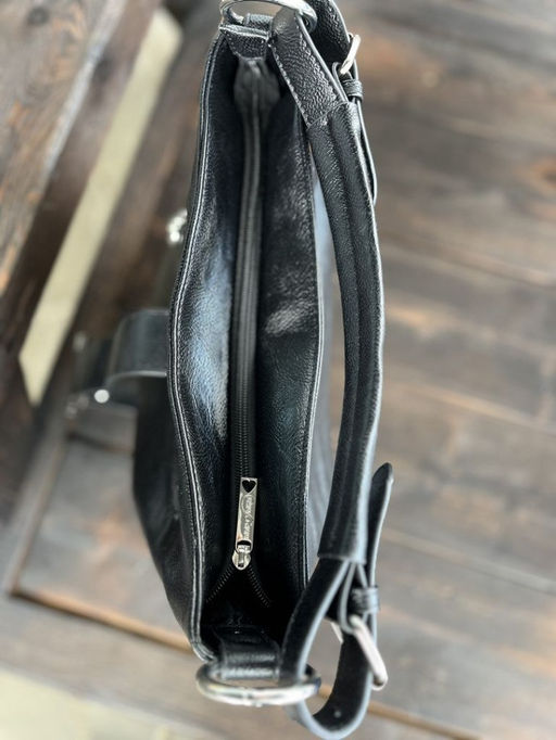 Женская сумка хобо из эко кожи 007 Черный - Cidirro фото 5