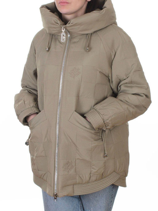 A05 BEIGE/GREEN Куртка стеганая зимняя женская (150 гр. холлофайбер) - Fashion фото 5
