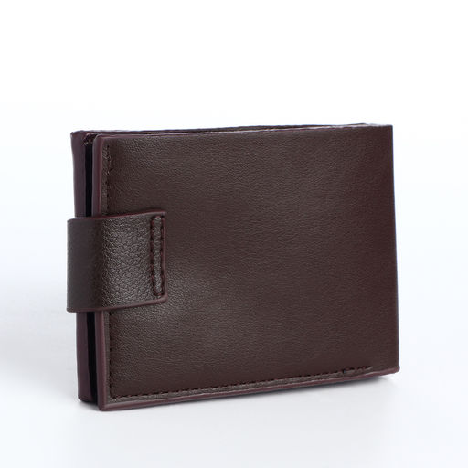 Портмоне мужское на магните, отдел для карт, купюр, коричневый