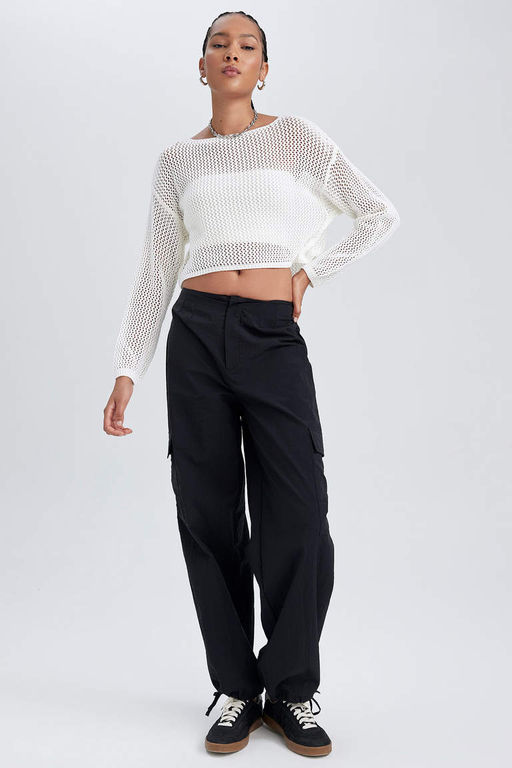 Брюки стандартной длины с завышенной талией Parachute - Defacto фото 4