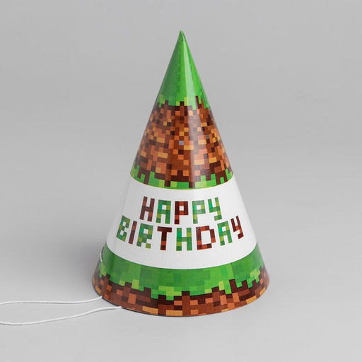 Цена за 10 шт. Колпак праздничный бумажный Happy birthday! - Страна карнавалия фото 5