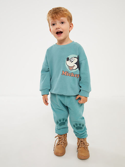 Bisiklet Yaka Mickey Mouse Bask?l? Erkek Bebek Sweatshirt - Waikiki фото 2