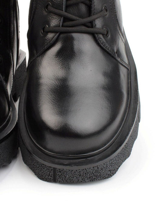 04-YPM5827A BLACK Ботинки зимние женские (натуральная кожа, натуральный мех)