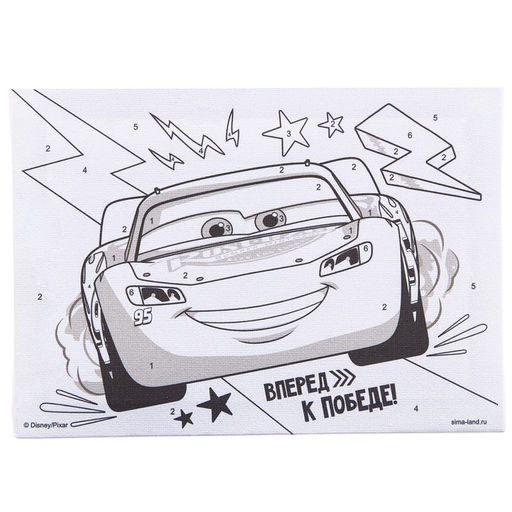 Картина по номерам для детей Молния Маккуин, 21?15 см, Тачки