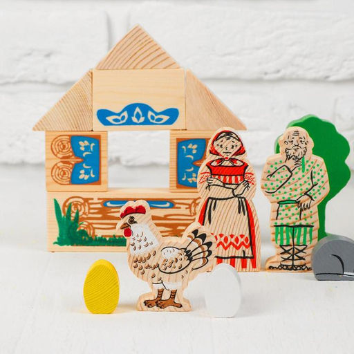 Конструктор деревянный «Сказки. Курочка Ряба», 17 деталей
