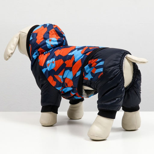 Комбинезон для собак на меховом подкладе с капюшоном, размер XXL (ДС 40, ОШ 42, ОГ 54 см) - Simaland фото 3