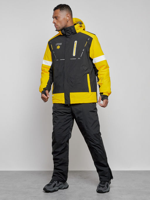 Горнолыжный костюм мужской зимний желтого цвета 6313J - Leifensh фото 2