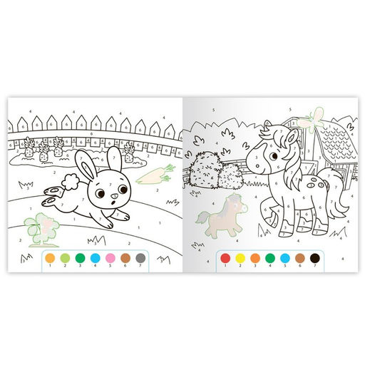 Раскраска по номерам с наклейками Весёлая ферма, 16 стр. - Буква-ленд фото 3