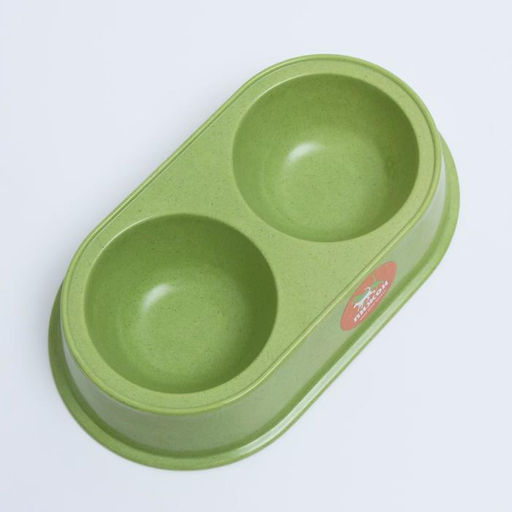 Миска бамбуковая двойная, 23,5 х 13 х 5 см, зелёная - Пижон фото 5