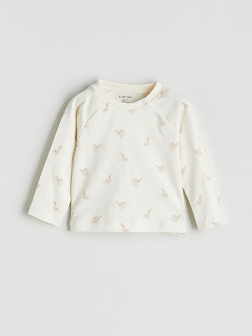 Bask?l? K?z Bebek Ti??rt Pantolon ve Bere 3l?