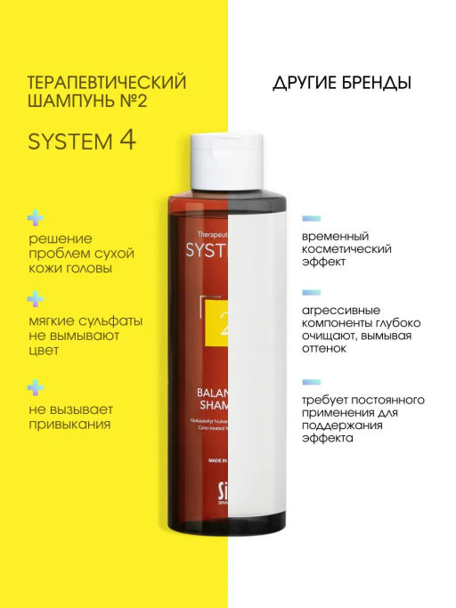 System 4 Терапевтический шампунь №2, 250 мл - Sim sensitive фото 6