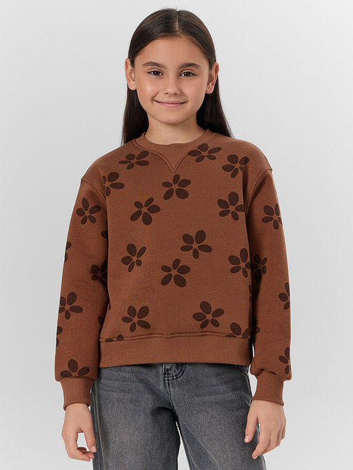 Свитшот для девочек коричневый