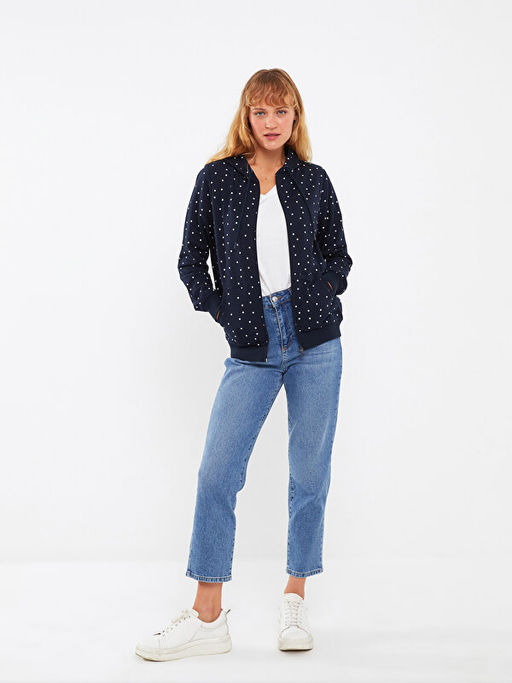 Kap??onlu Puantiyeli Uzun Kollu Kad?n Spor H?rka