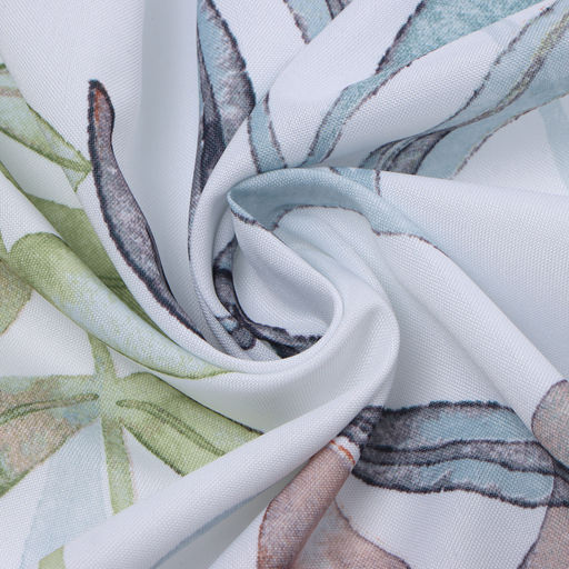 Шторы для кухни Доляна Акварельные листья 145*180- 2 шт, подхваты - 2 шт., 100% п/э  фото 5