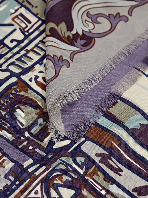 Платок жен. шелк+шерсть+мод 120х120 E16-7273-09 - Eleganzza фото 3