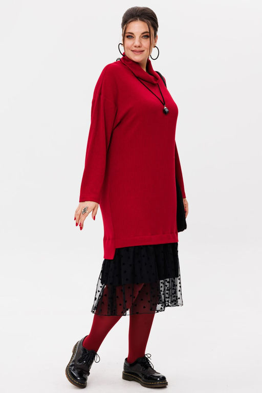 Платье ANELLI 1740 красный бархат  фото 6