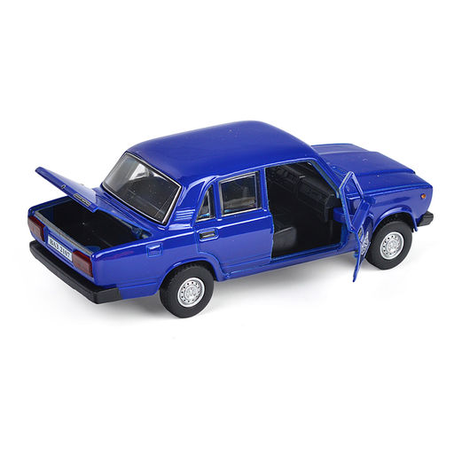 Машина металл ВАЗ-2107 длина 12 см, (двери, багаж, темно-синий) инерц, в коробке