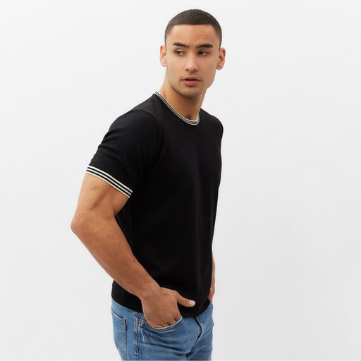 Джемпер мужской короткий рукав MINAKU REGULAR FIT: чёрный, р-р 54