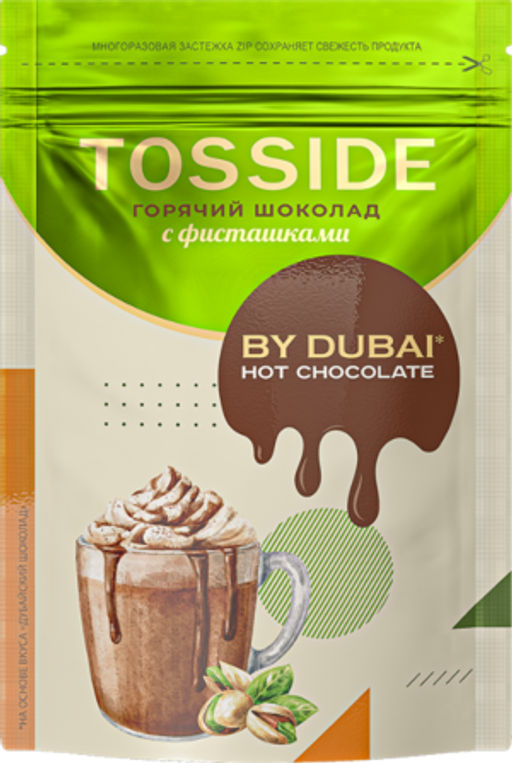 TOSSIDE. Какао-напиток «Дубайский шоколад» 180 гр. мягкая упаковка