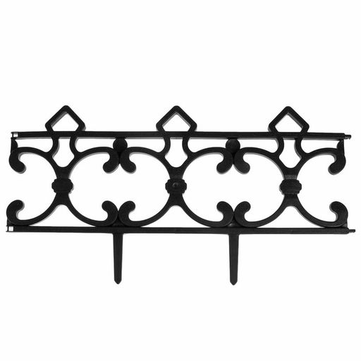 Ограждение декоративное, 30×290 см, 5 секций, пластик, чёрное, «Парковый»