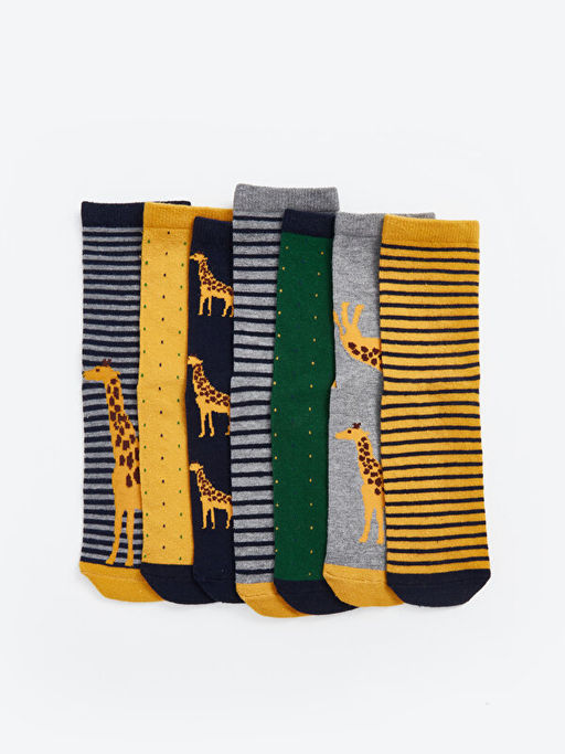 Desenli Erkek ?ocuk Soket ?orap 7li