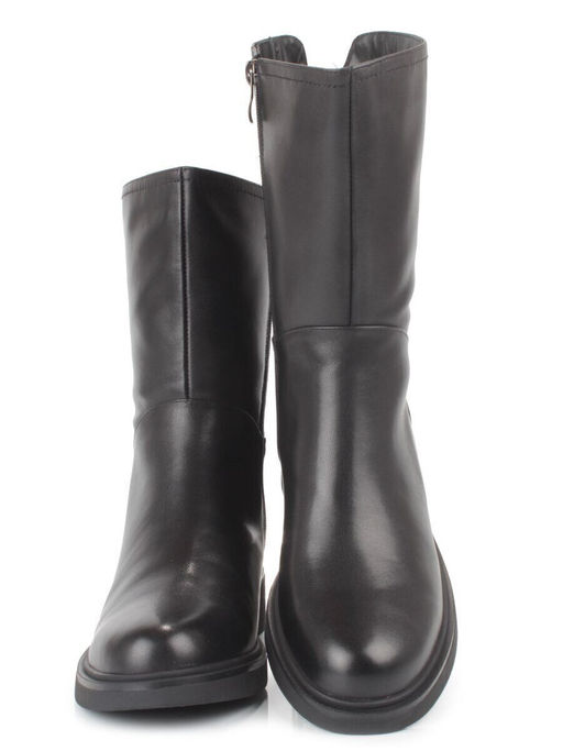 Z4212M BLACK Полусапоги зимние женские (натуральная кожа, натуральный мех)