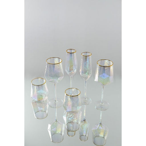 Бокалы для шампанского Magistro «Дарио», 180 мл, 7×27.5 см, набор 6 шт., стекло, перламутровые