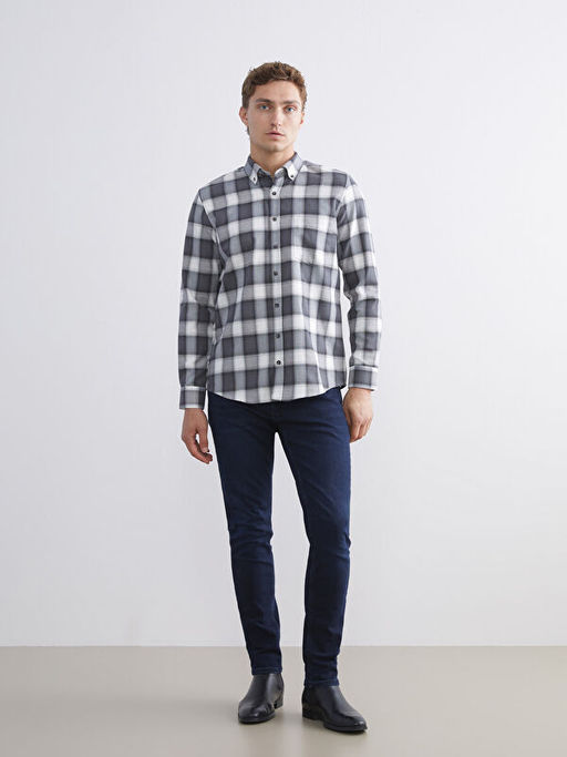 Regular Fit Uzun Kollu Ekose Erkek G?mlek