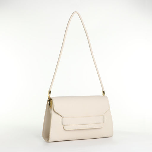 Сумка женская мессенджер без застёжки, 26×7×15 см, бежевая