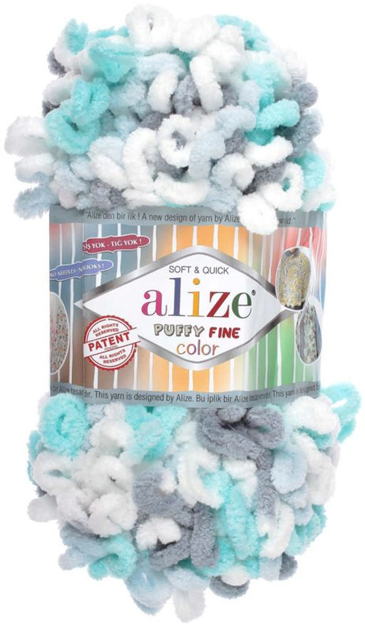 Пуффи файн колор (Puffi fine color) пряжа Alize 100%микрополиэстер 5х100г/14.5 м