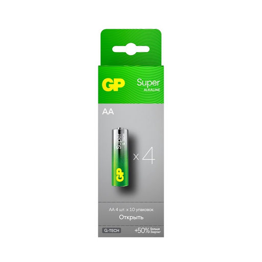 Батарейка алкалиновая GP Super, AA, LR6-40BOX, 1.5 В, набор, 40 шт.