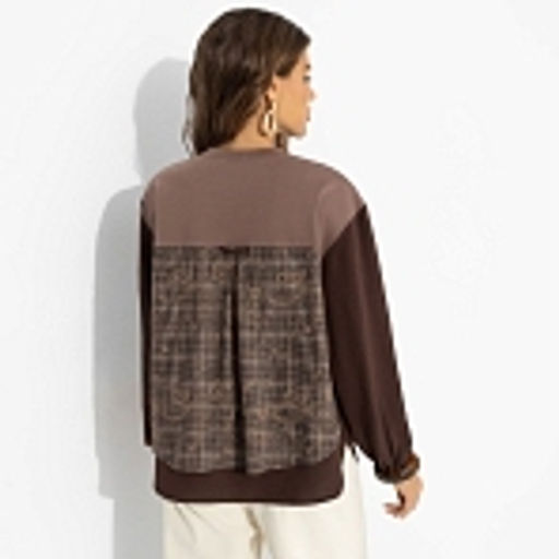 Свитшот с эффектом многослойности, Стиль по-взрослому (браун, нью) - Charutti фото 12