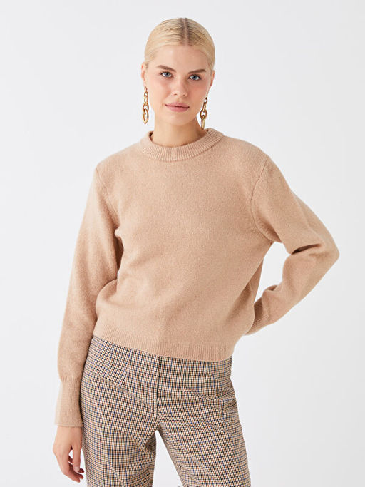 Bisiklet Yaka D?z Uzun Kollu Kad?n Triko Kazak - Waikiki фото 2