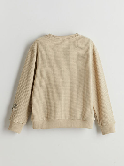Bisiklet Yaka Dokulu Erkek ?ocuk Sweatshirt