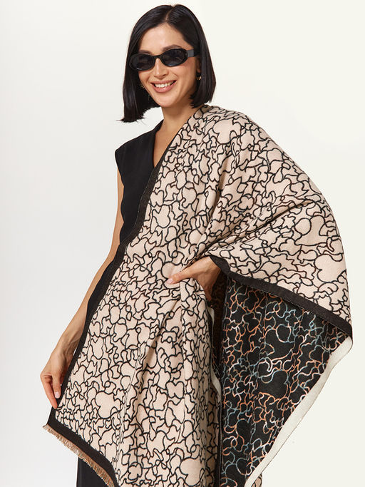 в составе ШЕРСТЬ и КАШЕМИР Большой, мягкий, теплый двусторонний палантин - Tantino фото 12