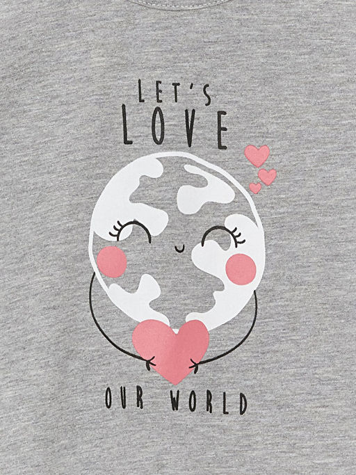 Bisiklet Yaka K?sa Kollu Bask?l? K?z Bebek Ti??rt - Waikiki фото 2