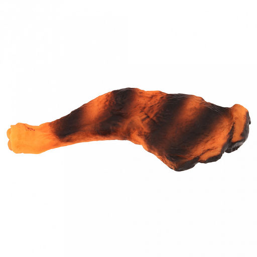 Игрушка для собаки Окорочок гриль 20,5х8,5х2,5см, с пищалкой, ПВХ, фактурная, оранжевый/черный, Пэт тойс (Pet toys) (Китай)  фото 4